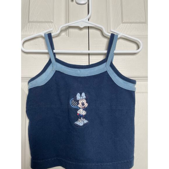 Vintage The Disney Store Minnie Mouse Tennis Tank Top Girls Size 18 Mo Blue - Picture 3 of 6